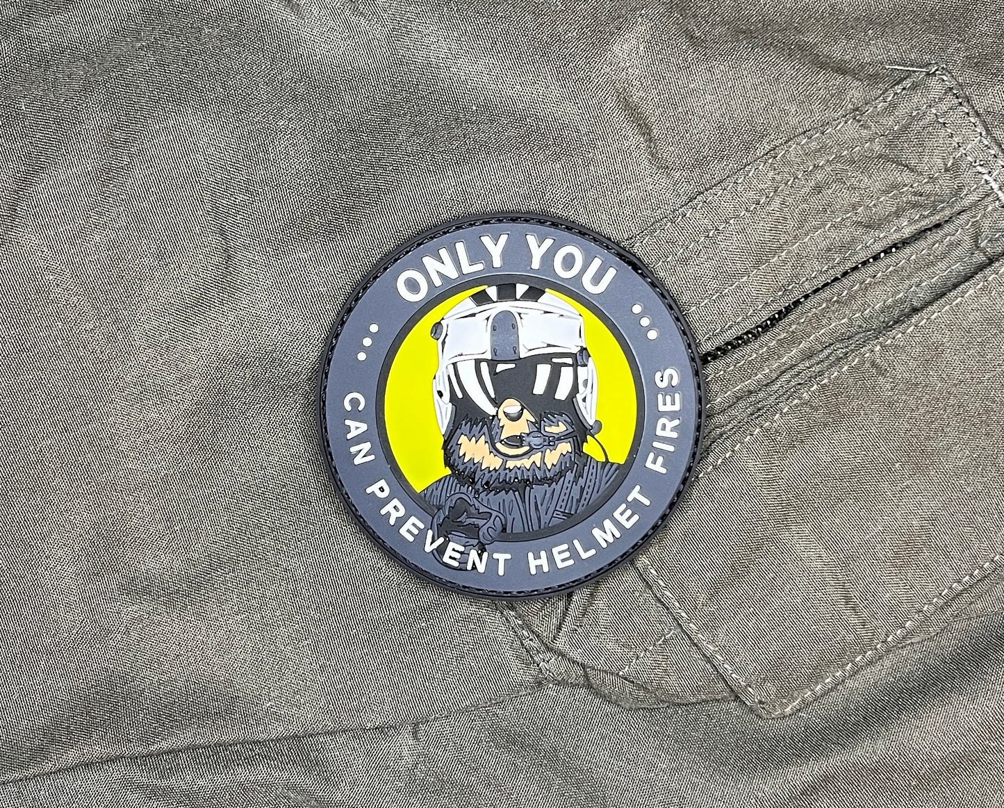 Prevent Helmet Fires PVC Patch