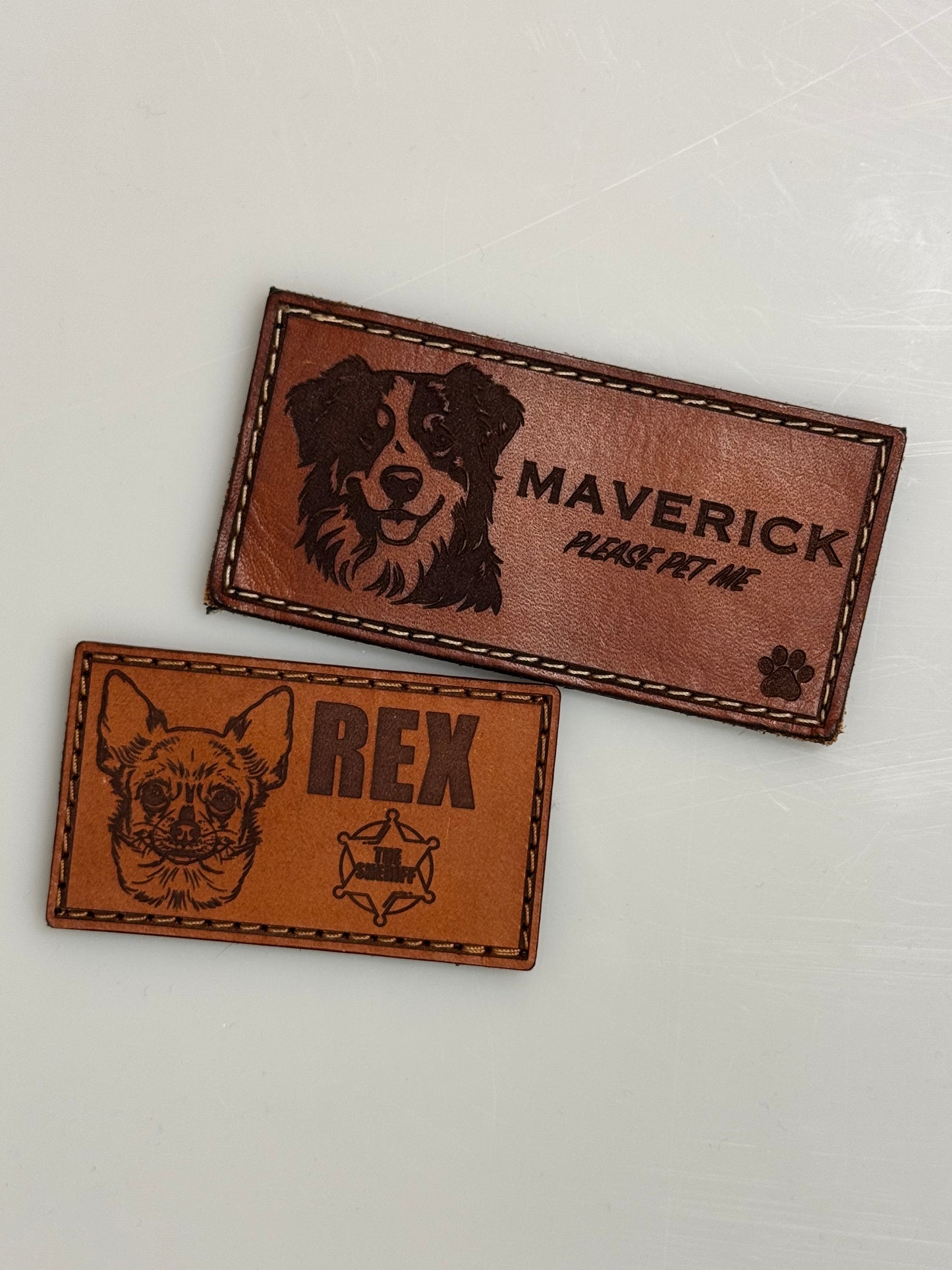 NEW! Pup Profile Collab: Mini Leather Dog Name Tags