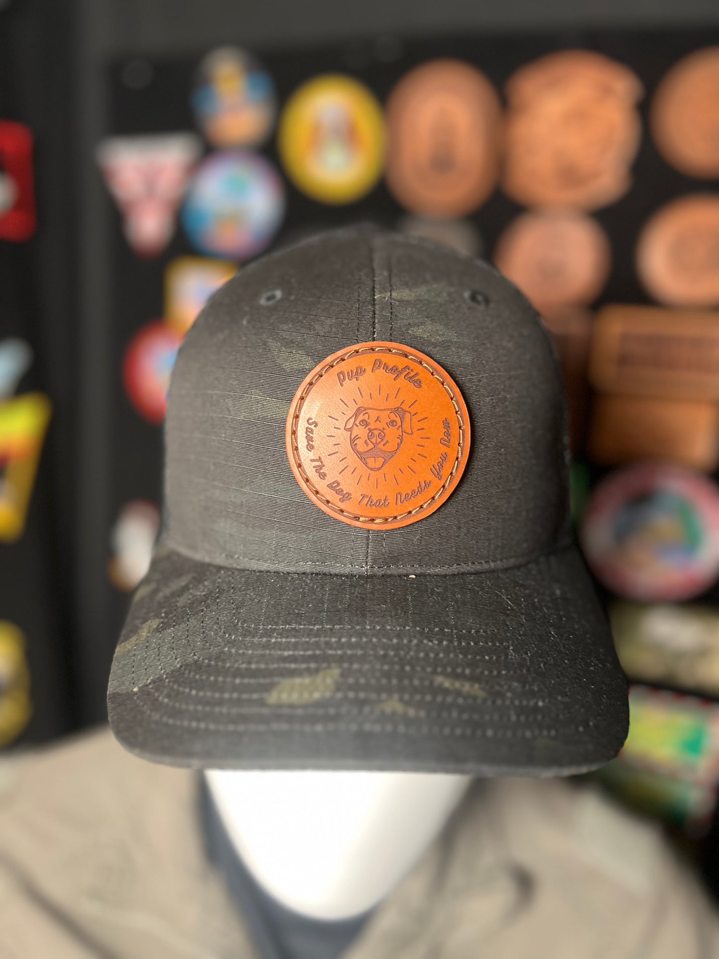 Pup Profile Leather Patch Hat