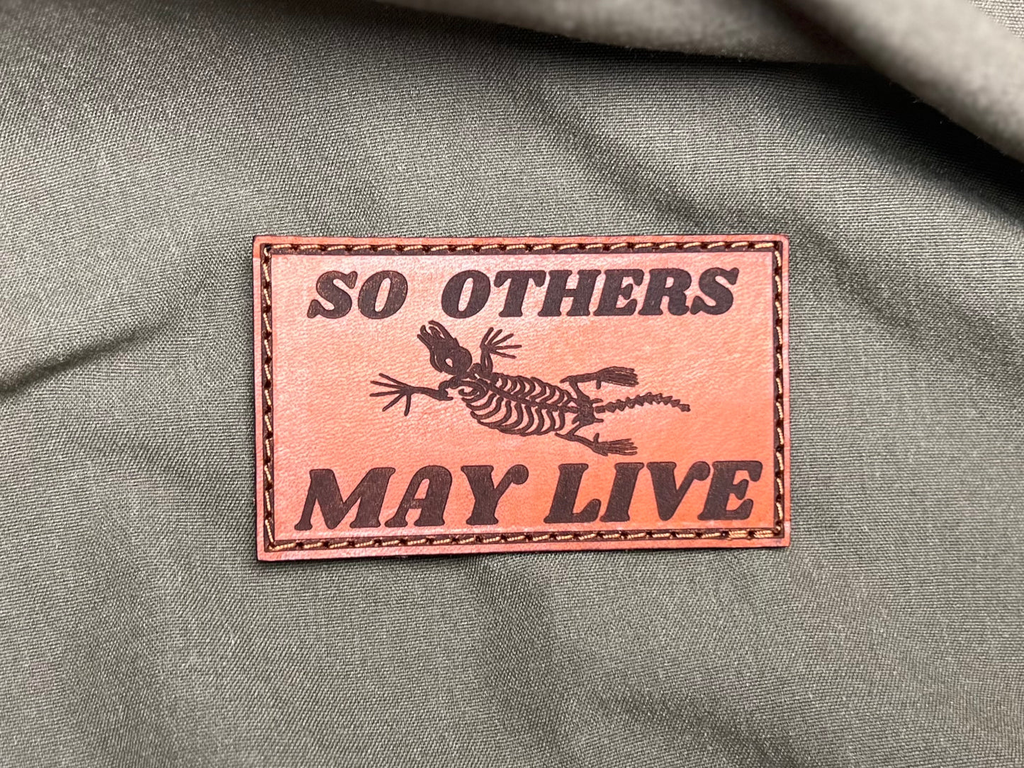So Others May Live Bone Puss Leather Patch