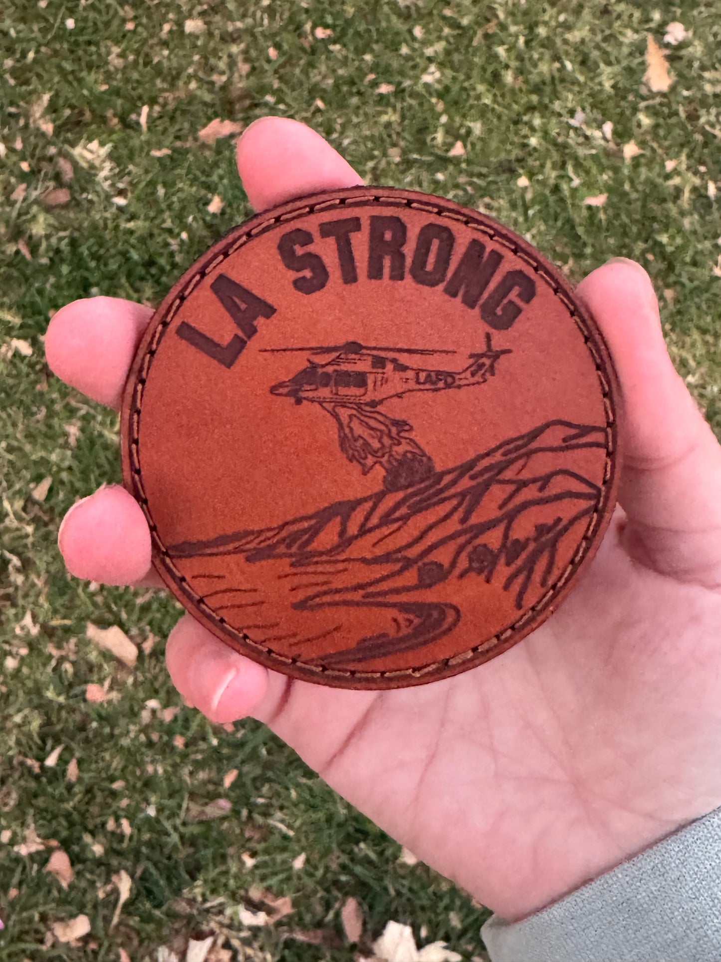 LA STRONG 3" Leather Giveback Patch