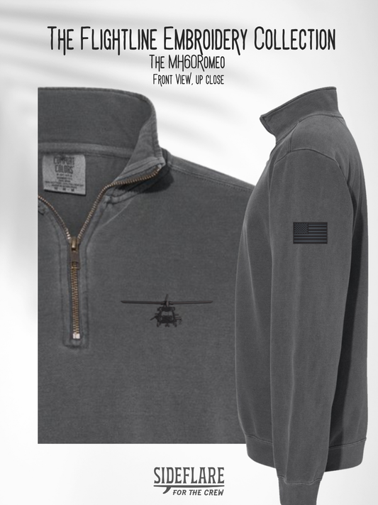 Flightline Embroidered Quarter Zip – The Romeo Front View