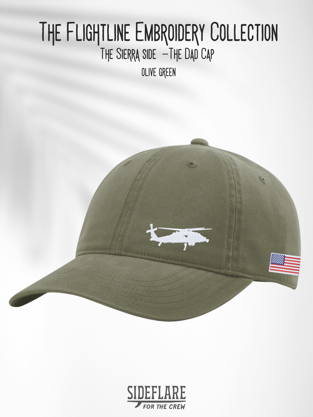 Flightline Embroidered Dad Hat | The Sierra Side View