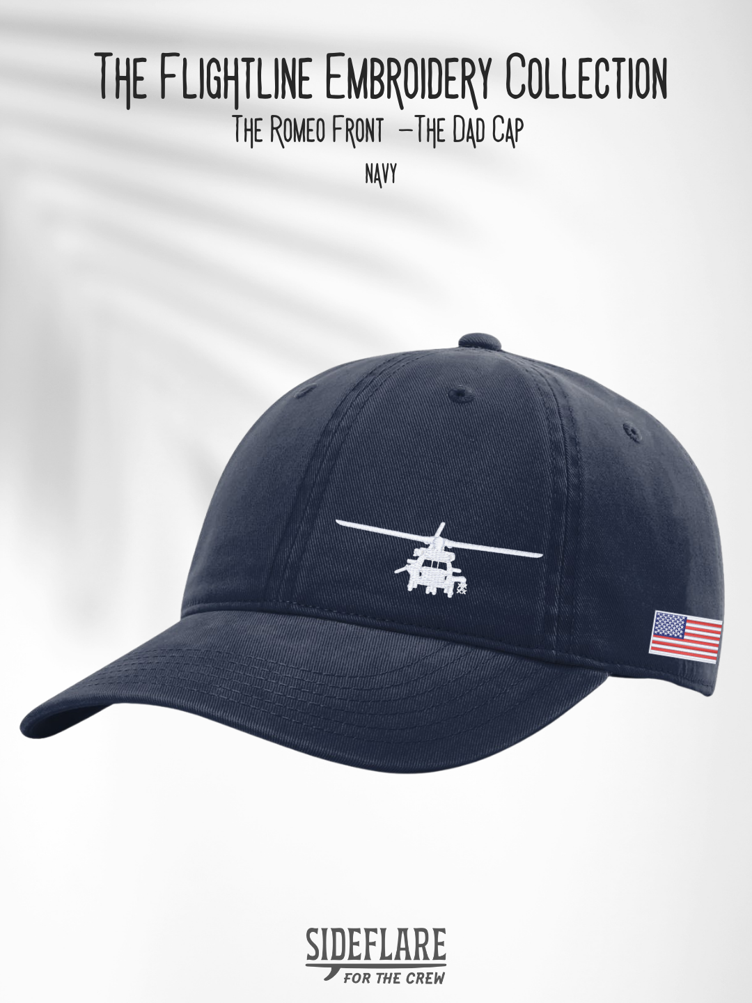 Flightline Embroidered Dad Hat | The Romeo Front View