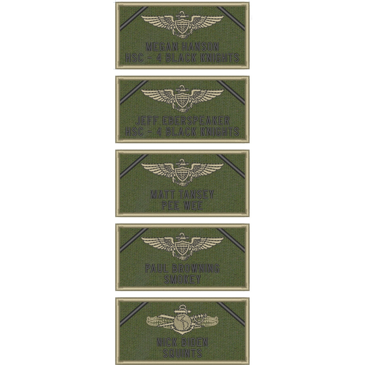 HSC-4 Name Tag Olive Drab Patch