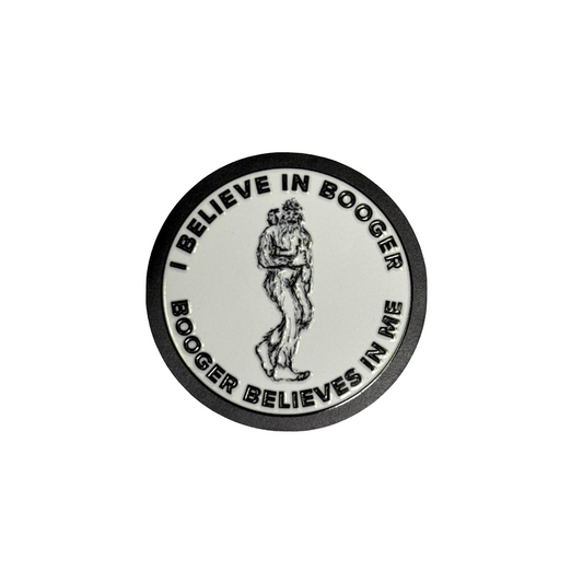 "I Believe in Booger” UV-Raised Sticker