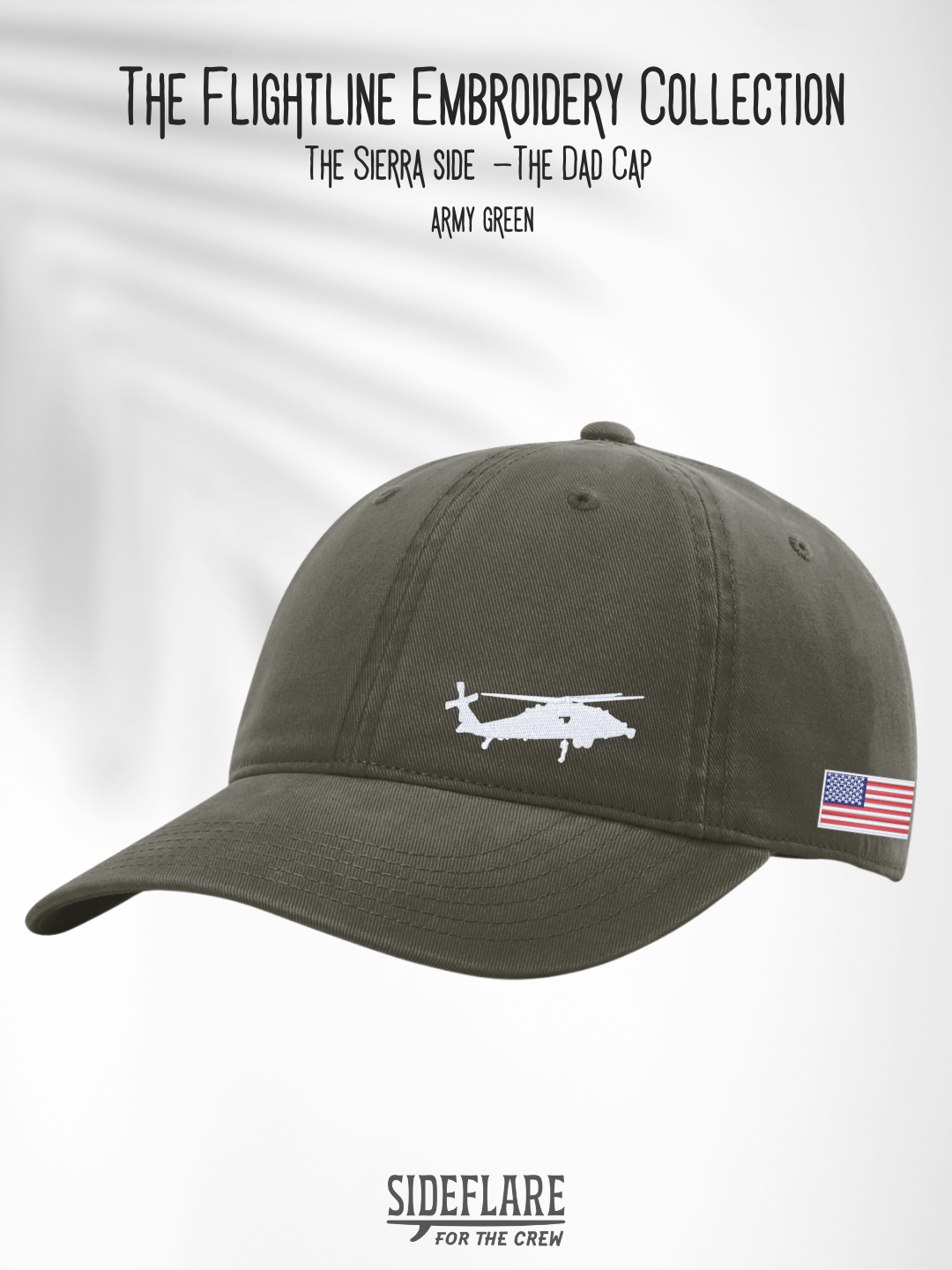 Flightline Embroidered Dad Hat | The Sierra Side View