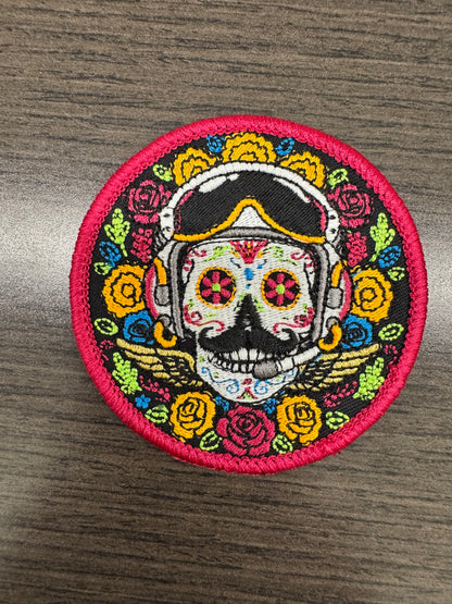 Candy Skull Aviator Glow-in-the-Dark Patch