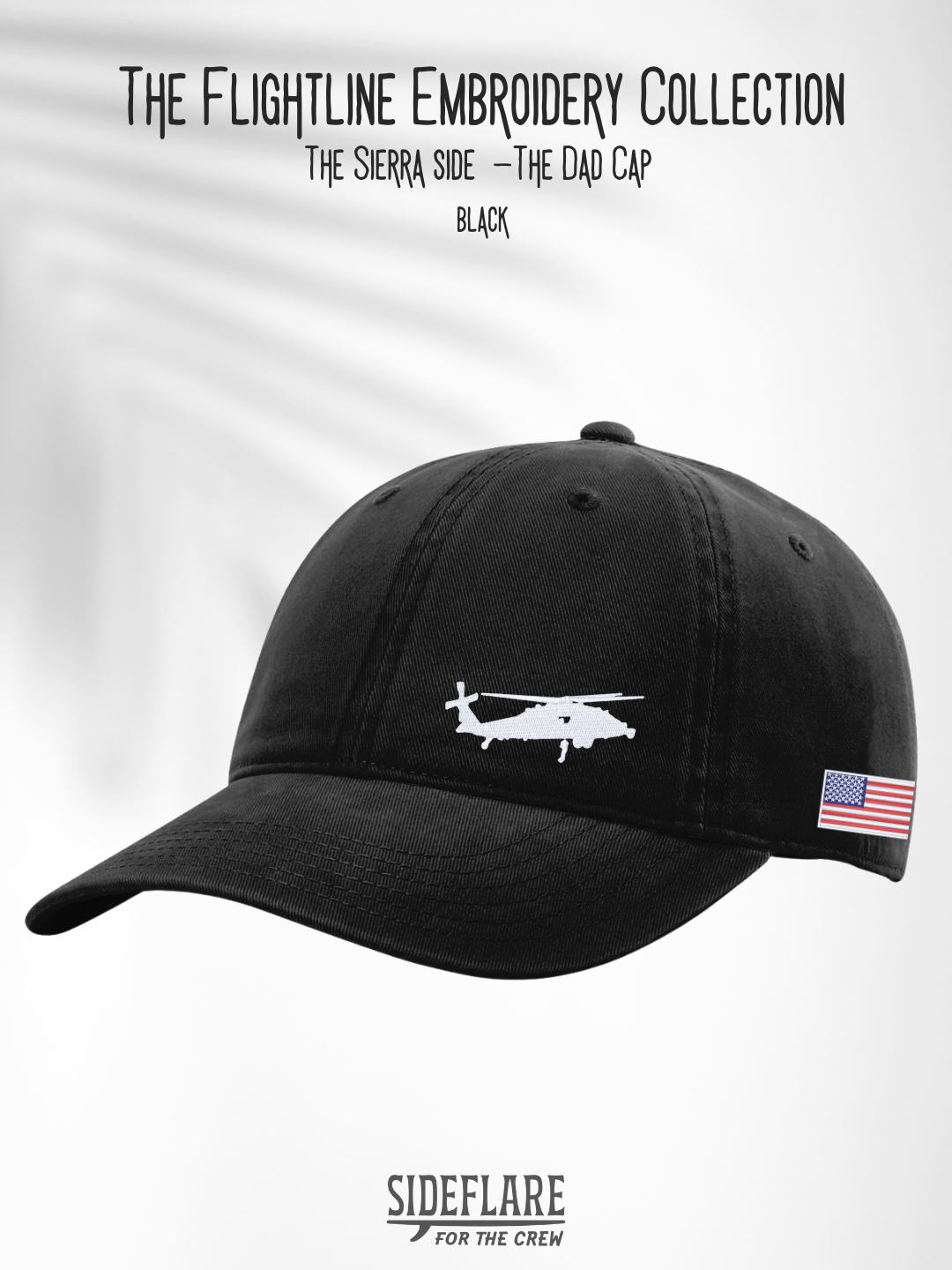 Flightline Embroidered Dad Hat | The Sierra Side View