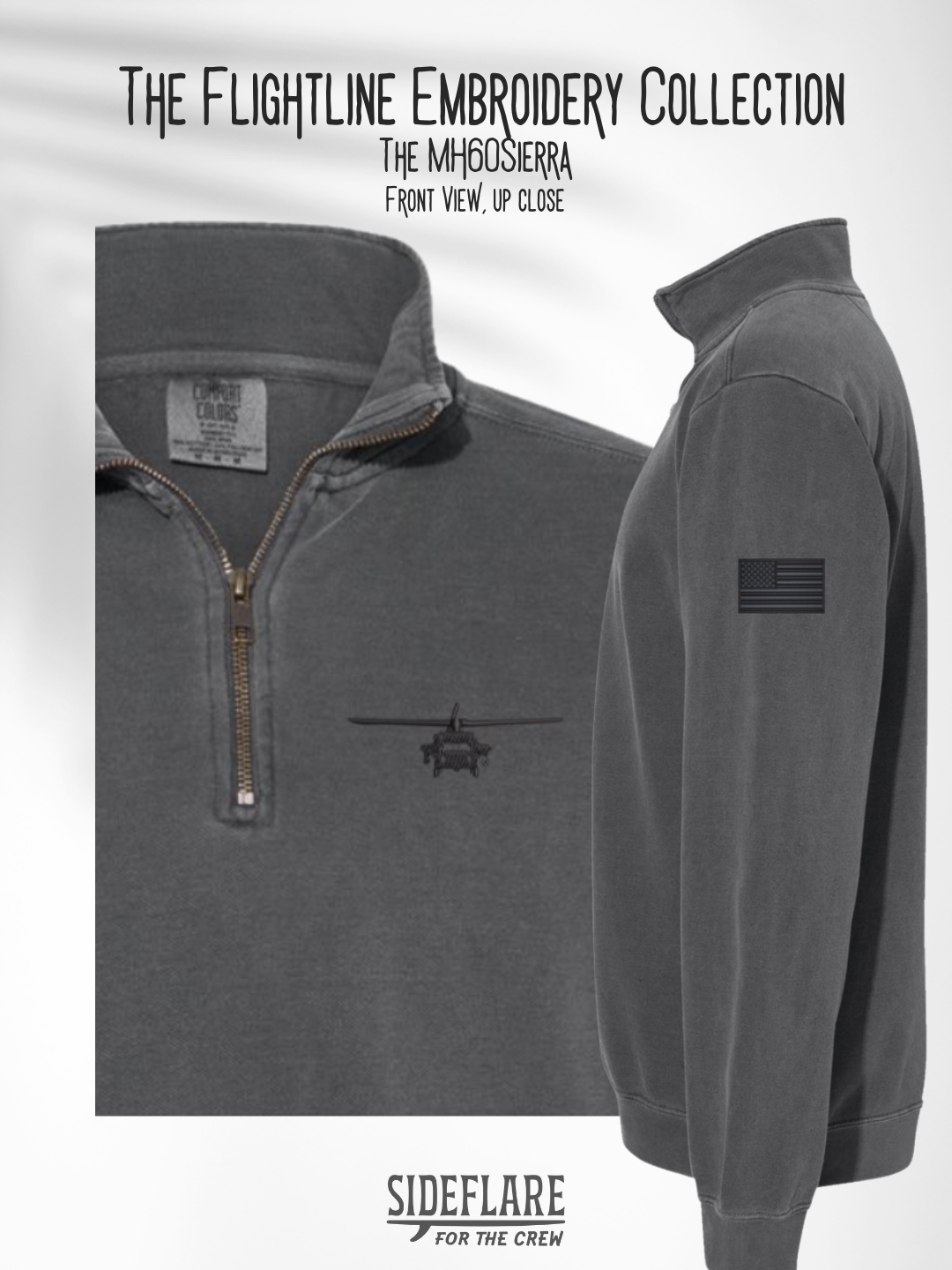 Flightline Embroidered Quarter Zip – The Sierra Front View