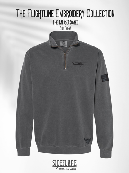 Flightline Embroidered Quarter Zip – The Romeo Side View