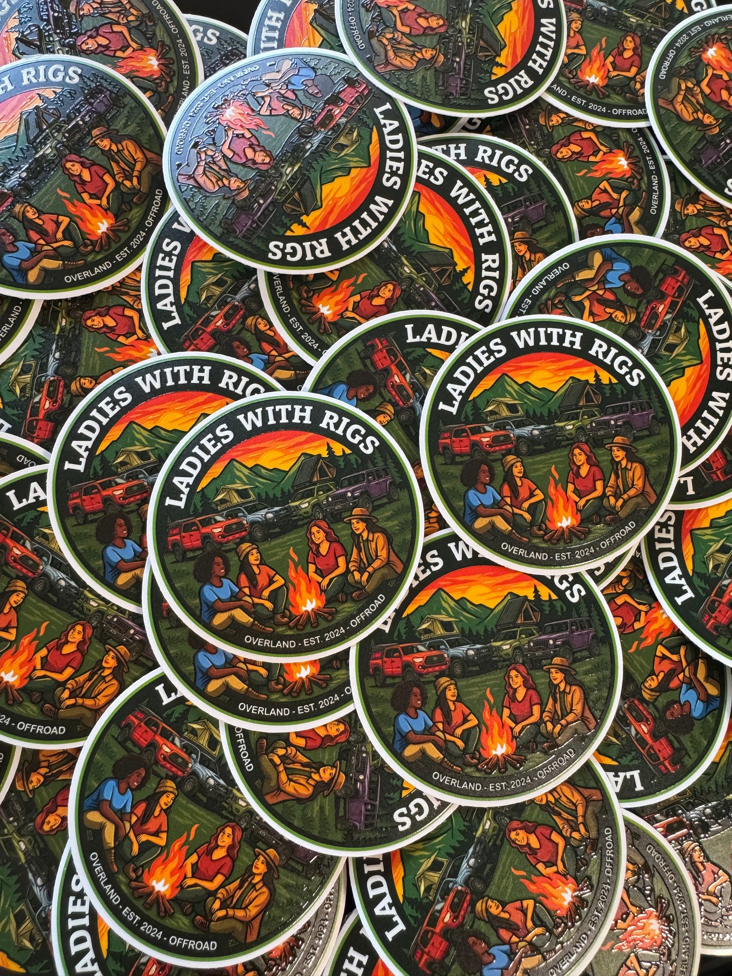 Ladies With Rigs UV Raised Sticker