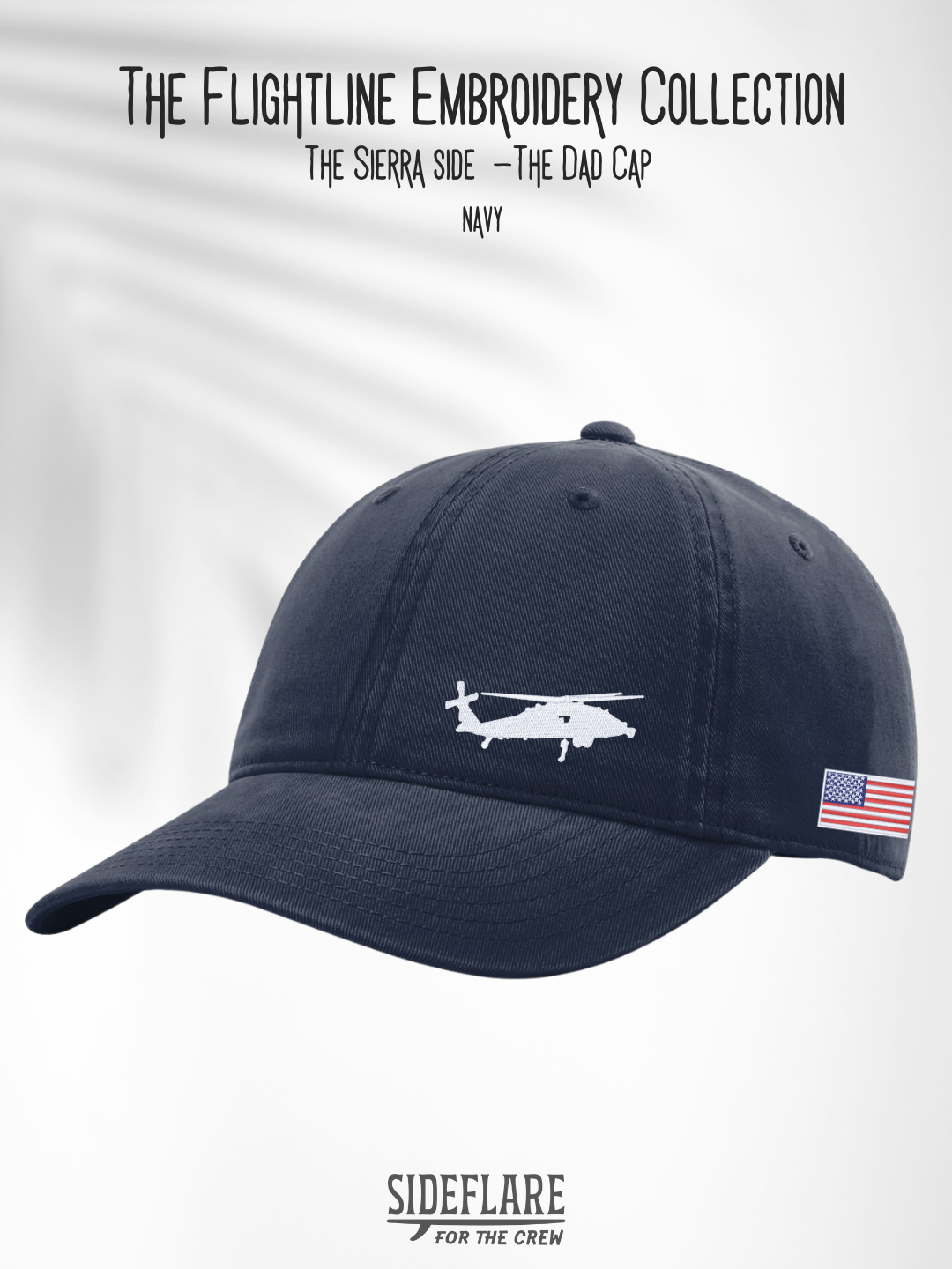 Flightline Embroidered Dad Hat | The Sierra Side View