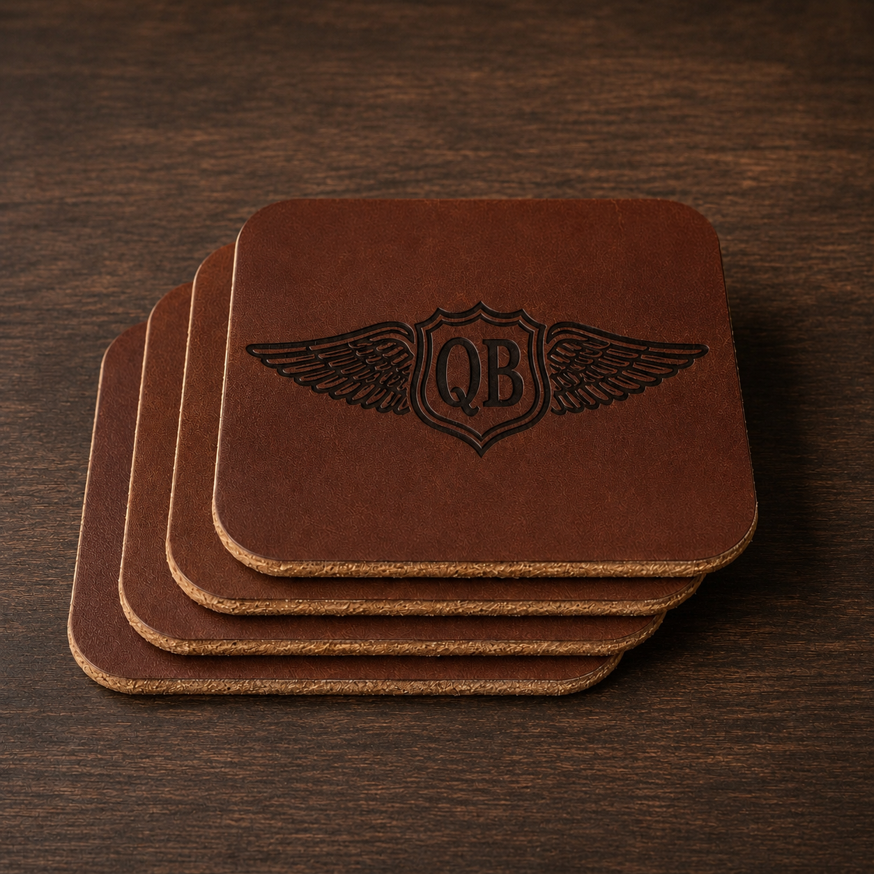 QB Leather Coaster