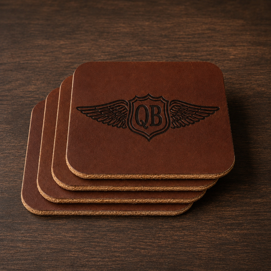 QB Leather Coaster