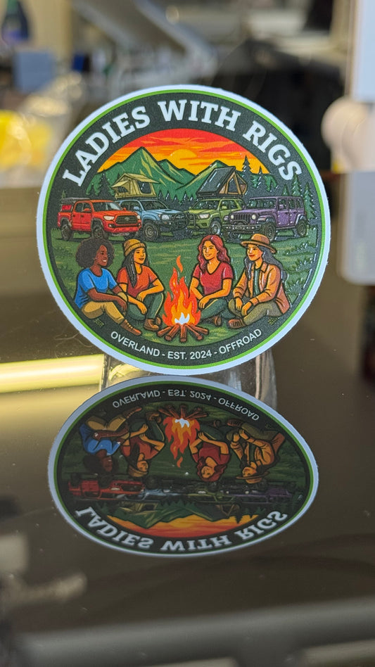 Ladies With Rigs UV Raised Sticker