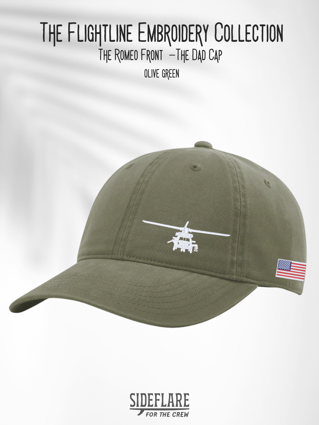 Flightline Embroidered Dad Hat | The Romeo Front View