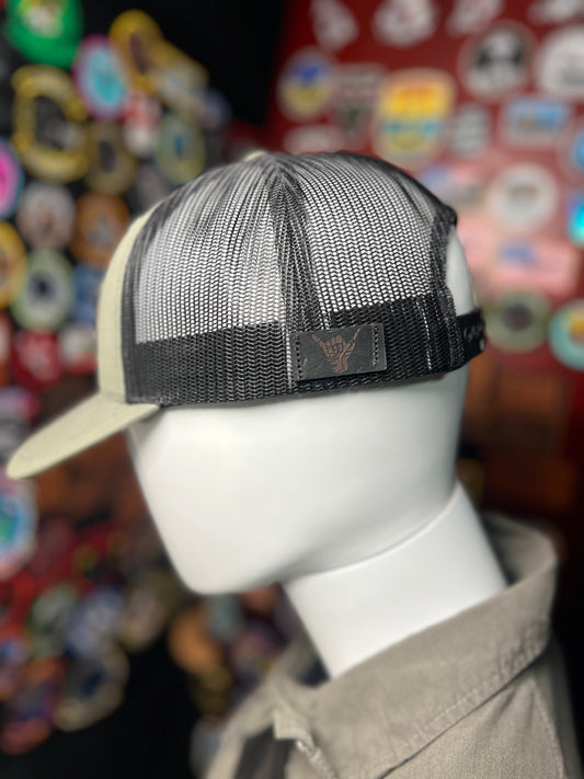 The Skeleton Shaka Leather Patch Hat