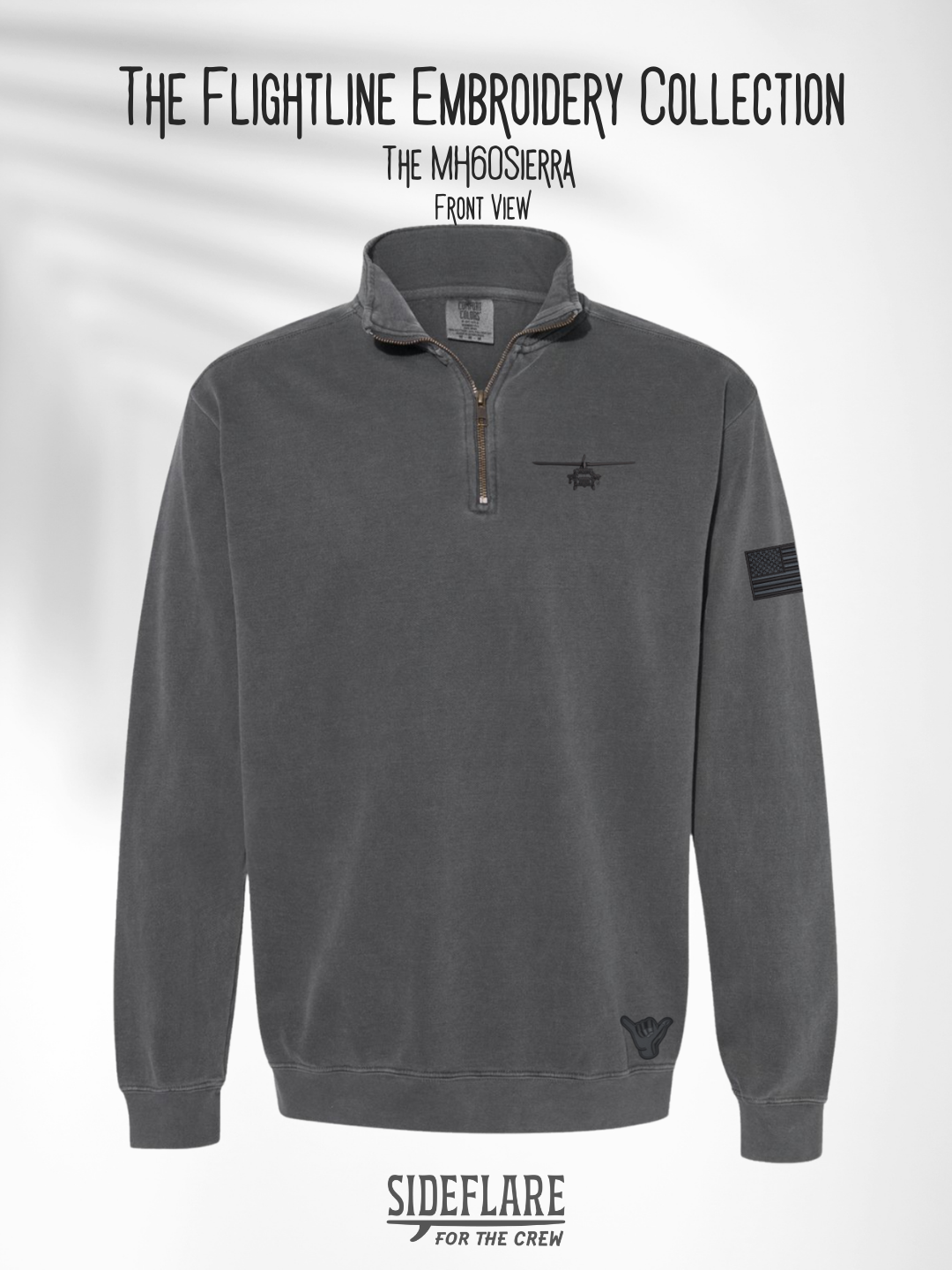 Flightline Embroidered Quarter Zip – The Sierra Front View
