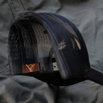 Sideflare Leather Patch Surf Mesh Backed Hat