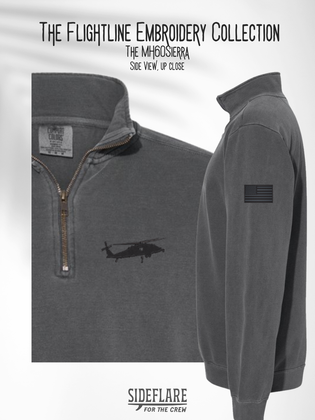 Flightline Embroidered Quarter Zip – The Sierra Side View