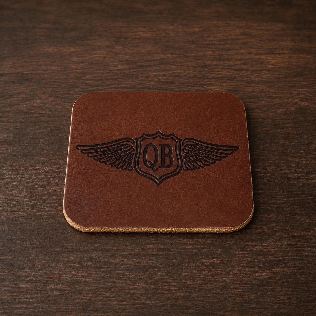 QB Leather Coaster