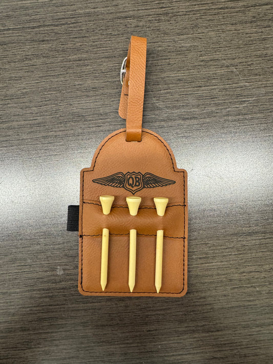 QB Rawhide Golf Tee Holder